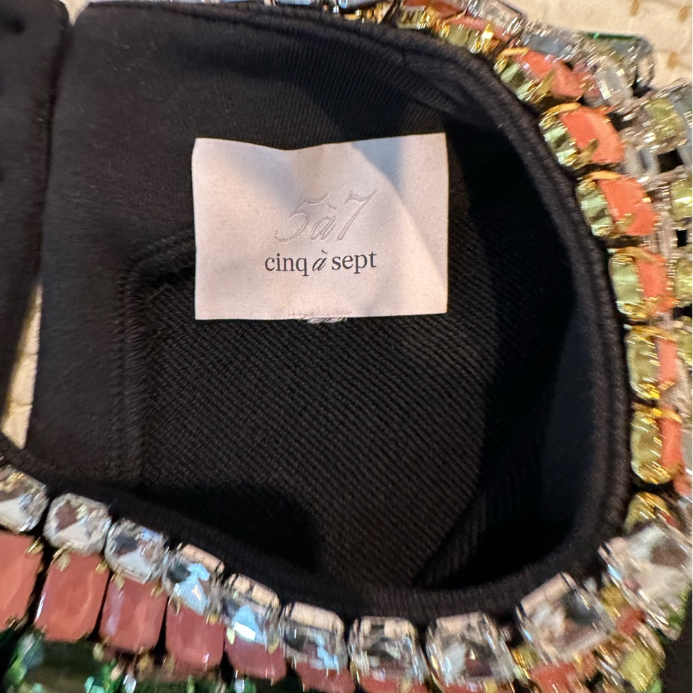 Brandy Chunky Rhinestone Crew Sweatshirt In Black Coral Multi - Picture 5 of 12